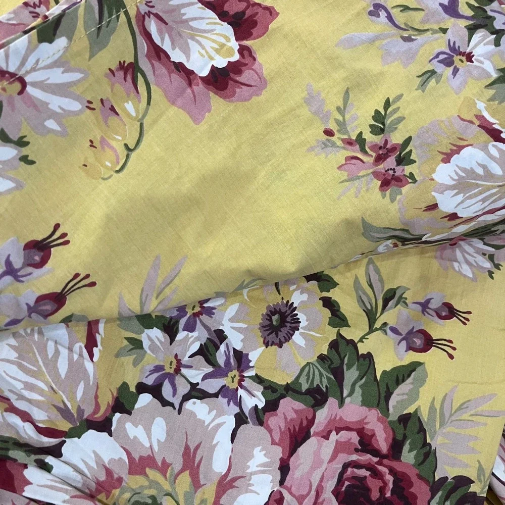 Vtg Ralph Lauren Sophie Brooke Twin Sheet Set Yellow Floral‎ Cottagecore 4pc USA